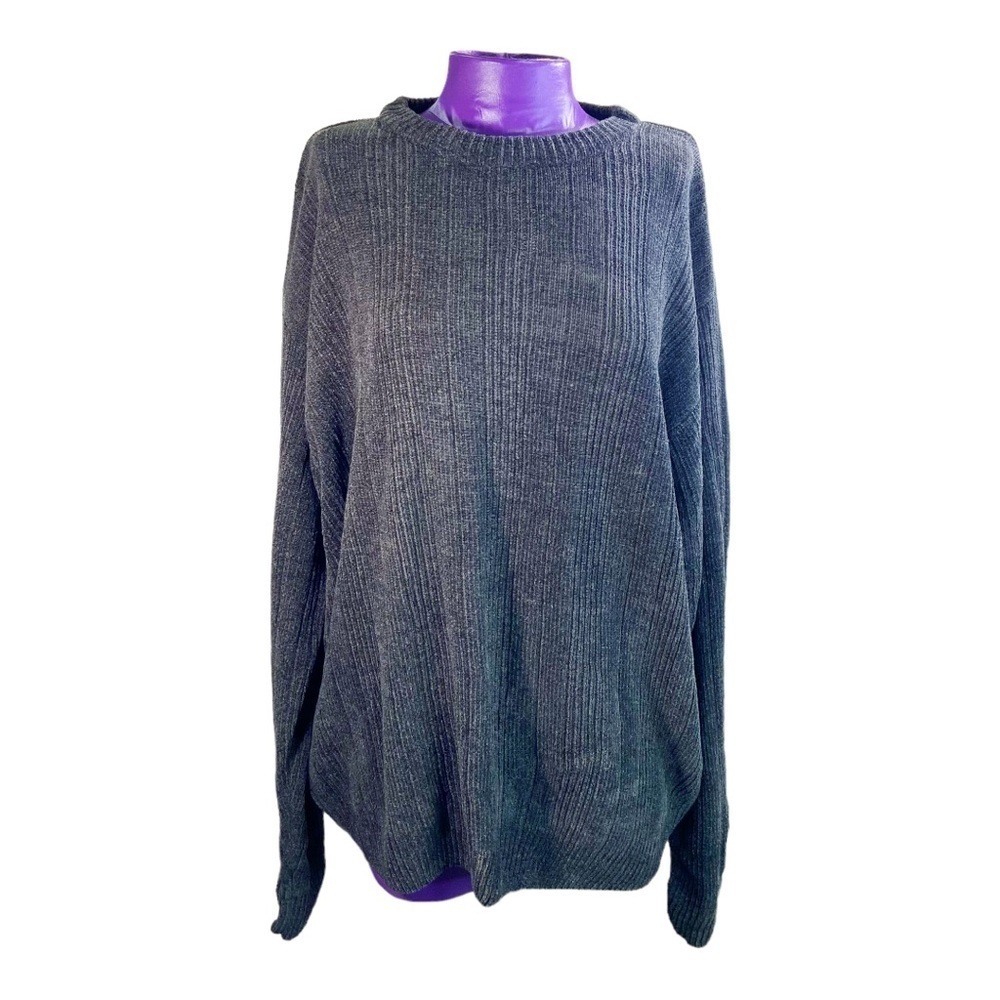 J. Ferrar black pullover crewneck rayon blend sweater L